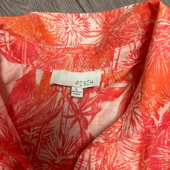 Orange Hawaiian puff sleeve maxi dress belted - Picture 4 of 4